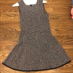 Theory Black Tweed Fit-and-Flare Mini Dress
